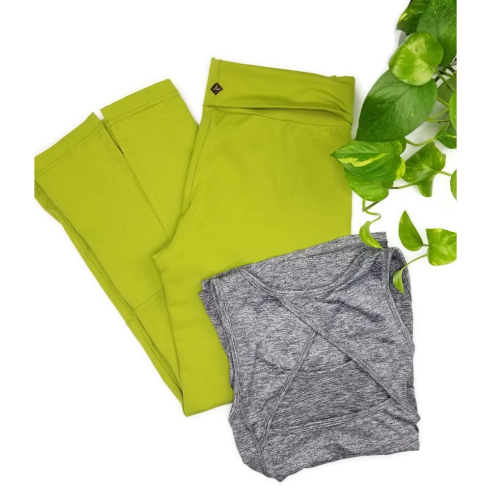 Prana Fold Over Waistband Crop Yoga Pants Medium
